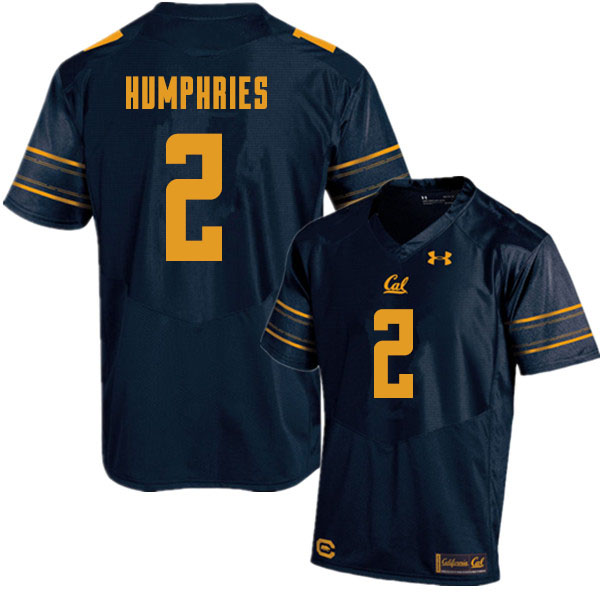 Men #2 Isaiah Humphries Cal Bears College Football Jerseys Sale-Navy